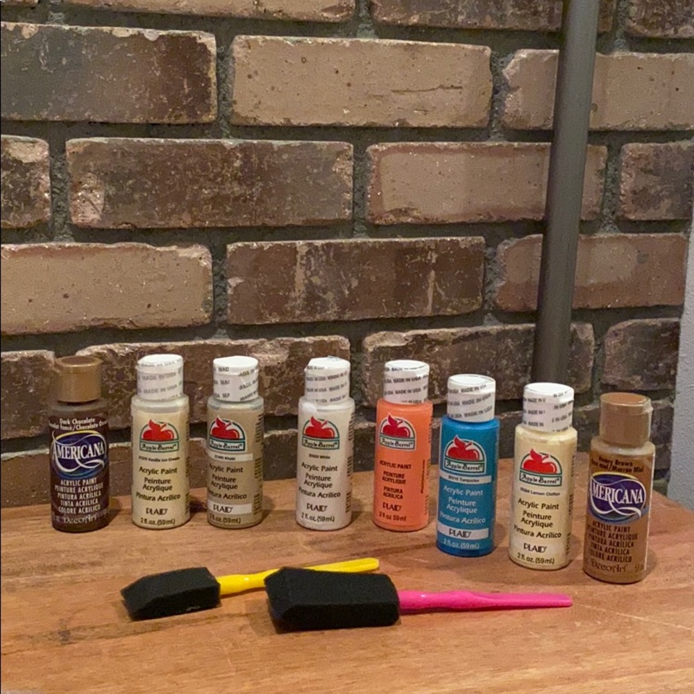 Set of Eight Acrylic Paint